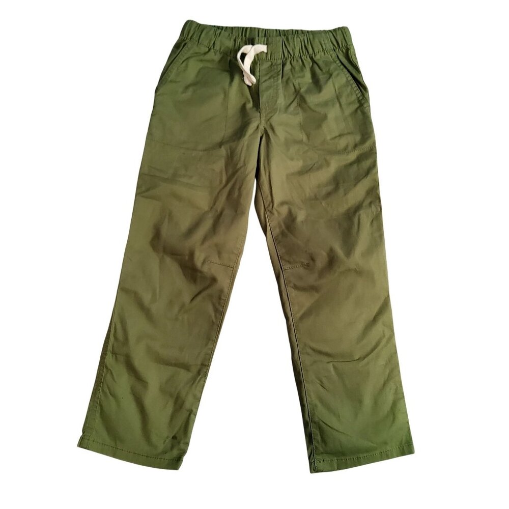 Cat & Jack Boys Green Straight Leg Pants Size 7 Elastic waistband with drawstrin